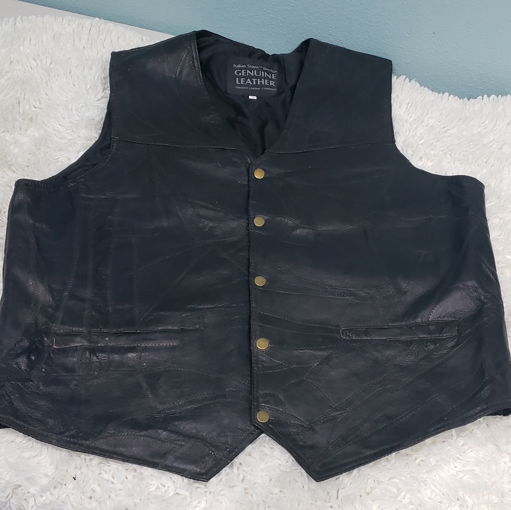 Genuine Leather Vest, Size XXL